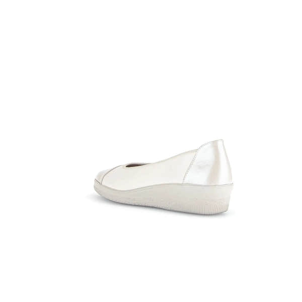 Gabor Petunia Ladies Ivory Leather Slip-On Shoes, lightweight, casual, and comfortable women's footwear with smooth leather finish.