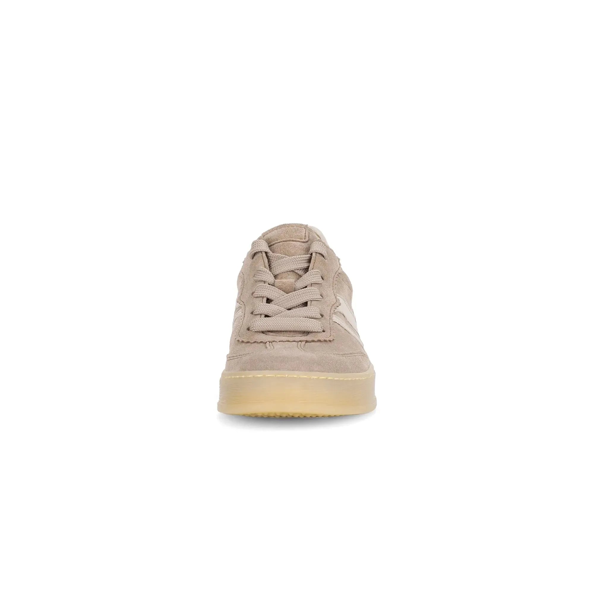 Gabor Damen Leder Sneaker in Clay Farbe, bequeme Lace-Up Trainers, runde Zehen,ICS Sohle.