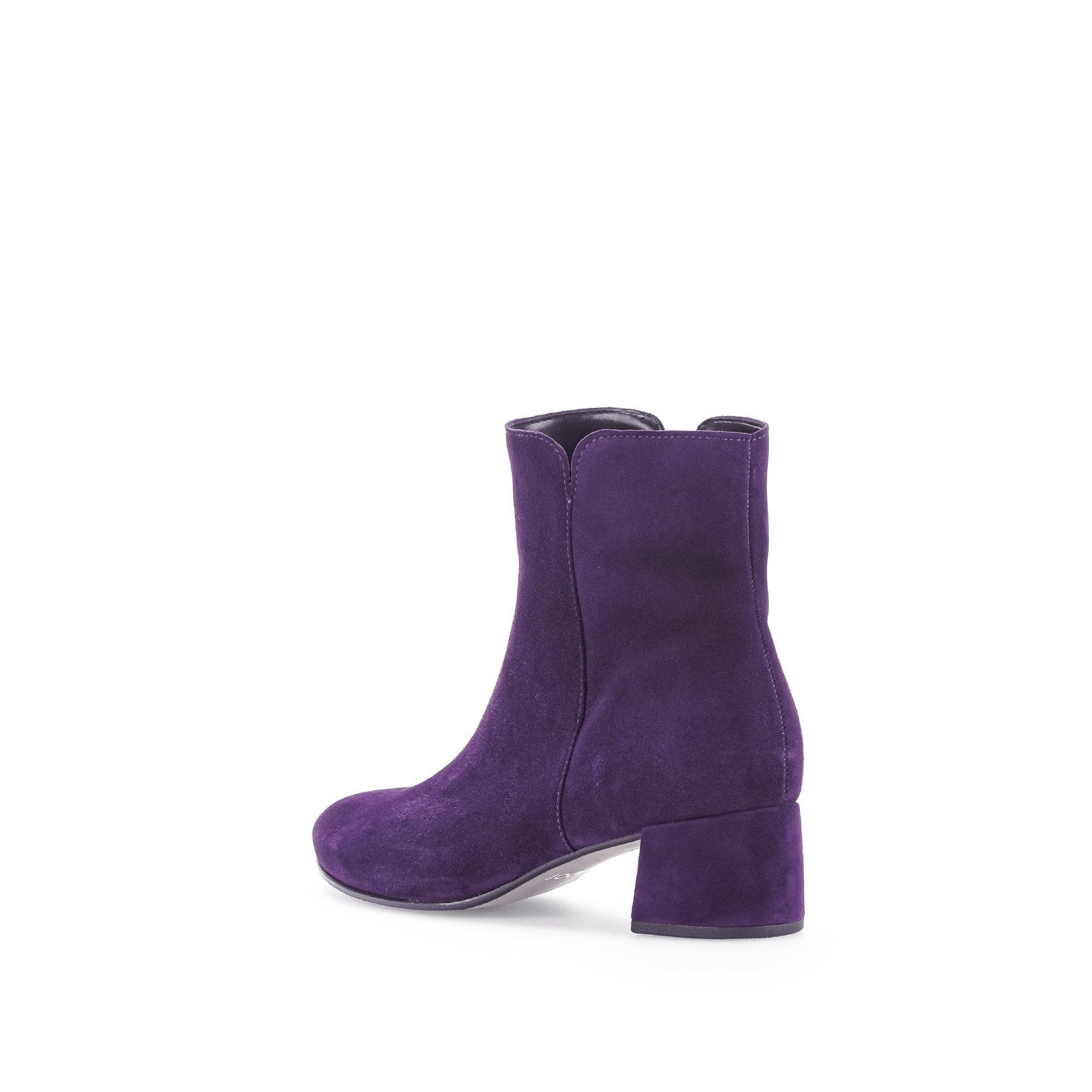 Gabor Abbey 55.680.13 Ladies Purple Suede Side Zip Ankle Boots-elevate your sole