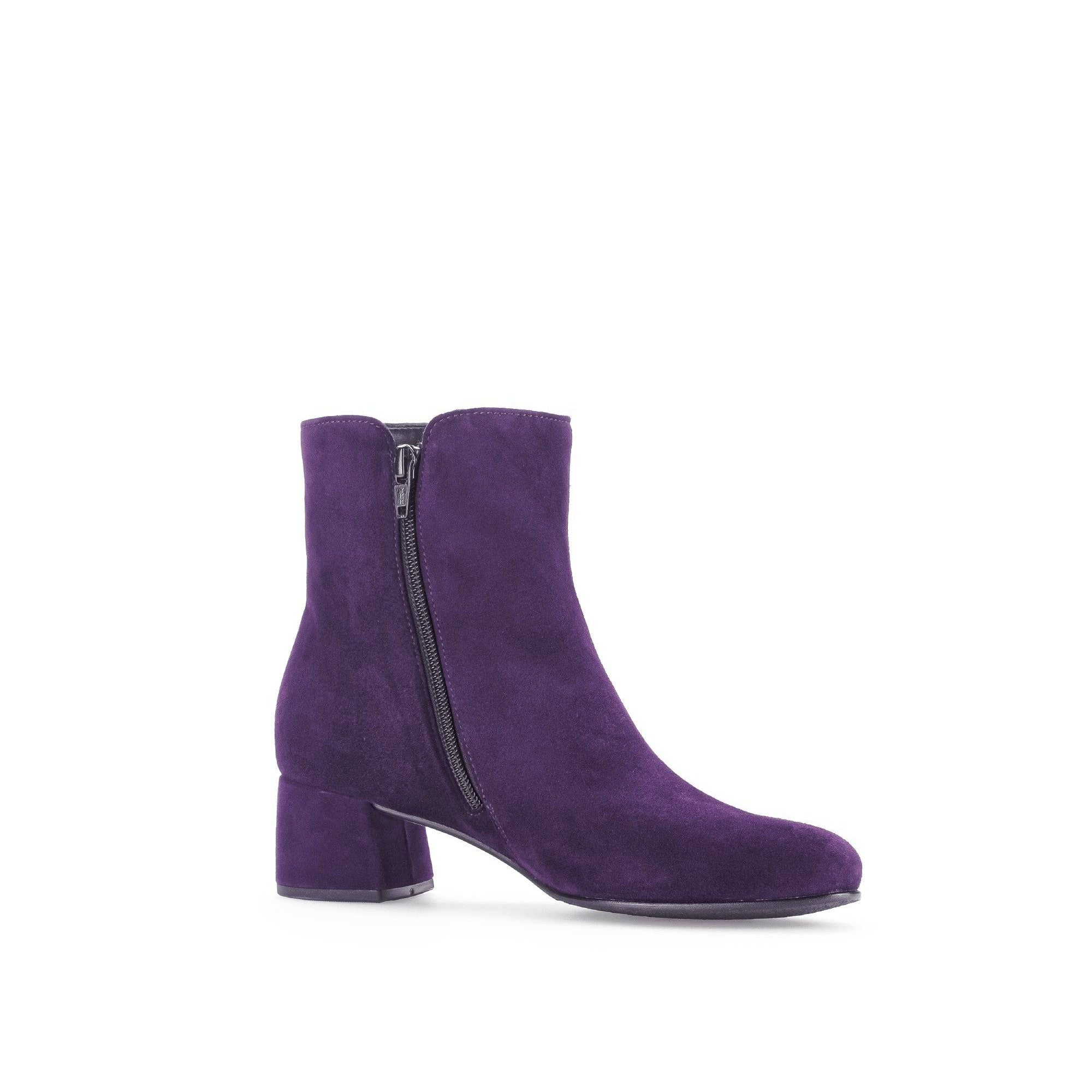 Gabor Abbey 55.680.13 Ladies Purple Suede Side Zip Ankle Boots-elevate your sole