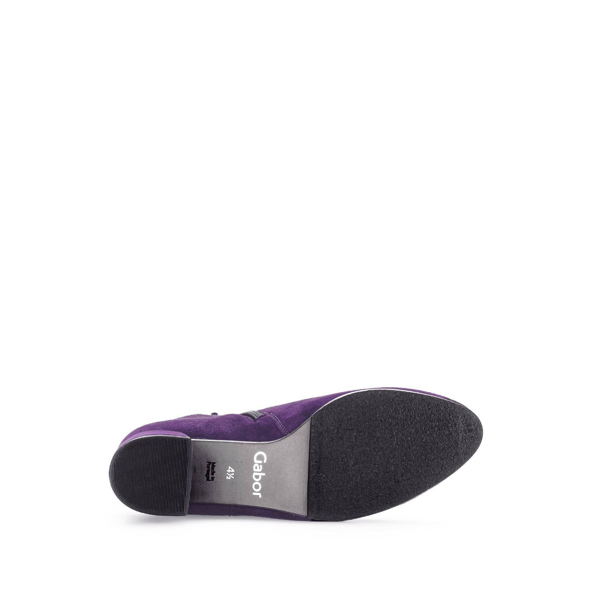 Gabor Abbey 55.680.13 Ladies Purple Suede Side Zip Ankle Boots-elevate your sole