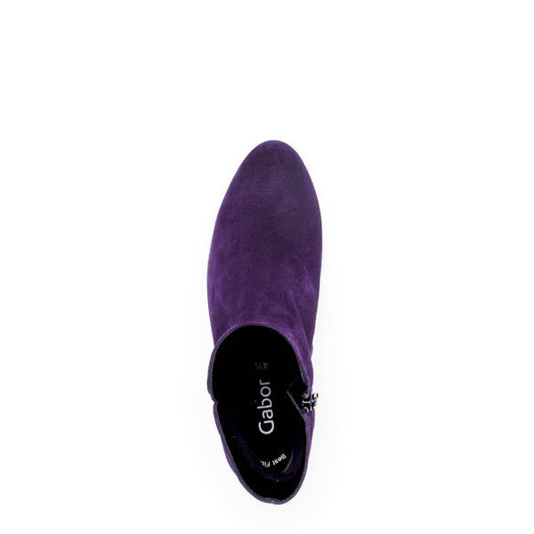 Gabor Abbey 55.680.13 Ladies Purple Suede Side Zip Ankle Boots-elevate your sole