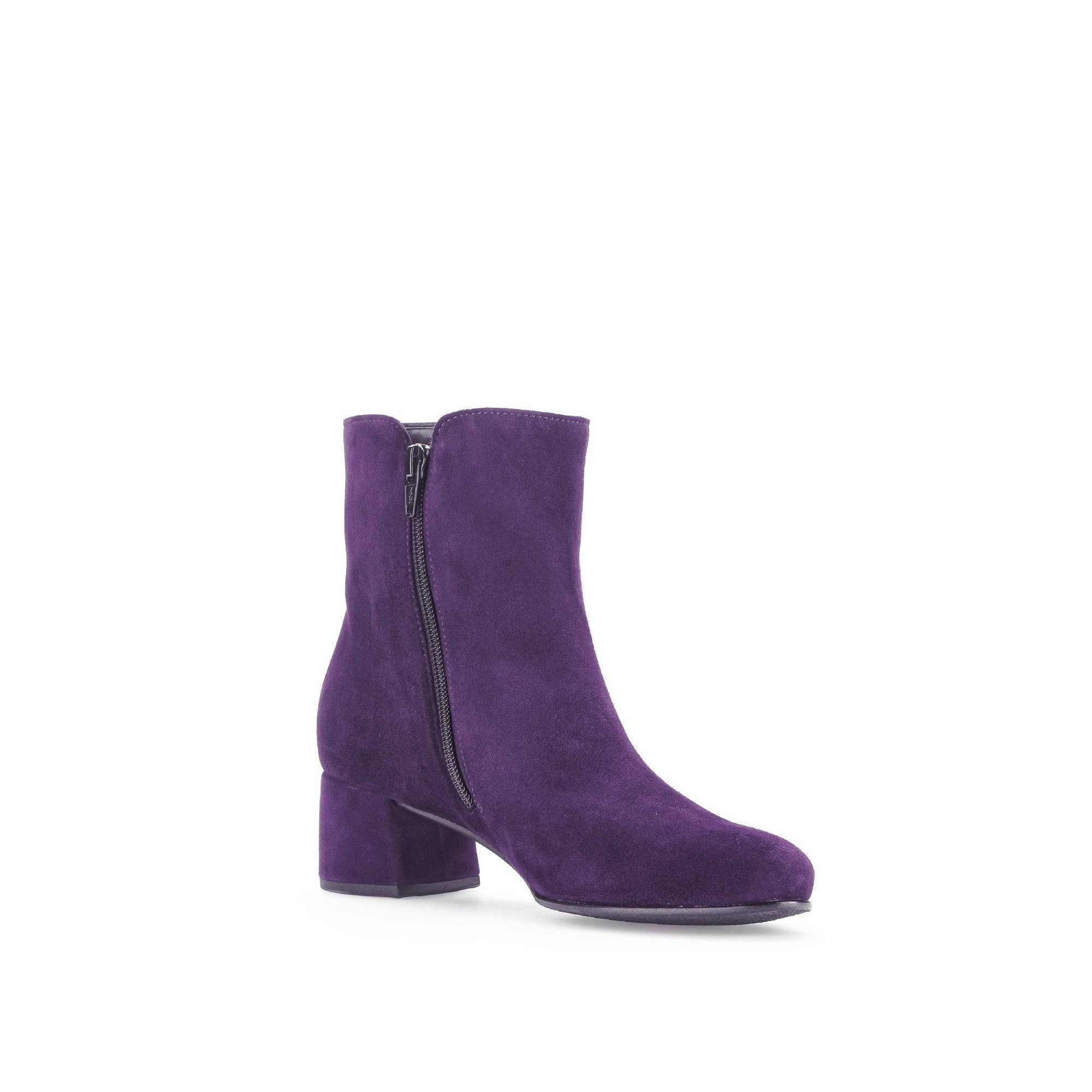 Gabor Abbey 55.680.13 Ladies Purple Suede Side Zip Ankle Boots-elevate your sole