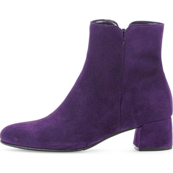 Gabor Abbey 55.680.13 Ladies Purple Suede Side Zip Ankle Boots-elevate your sole