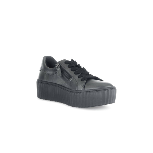 Gabor Dolly 53.200.69 Ladies Silver Leather Lace Up Trainers-elevate your sole