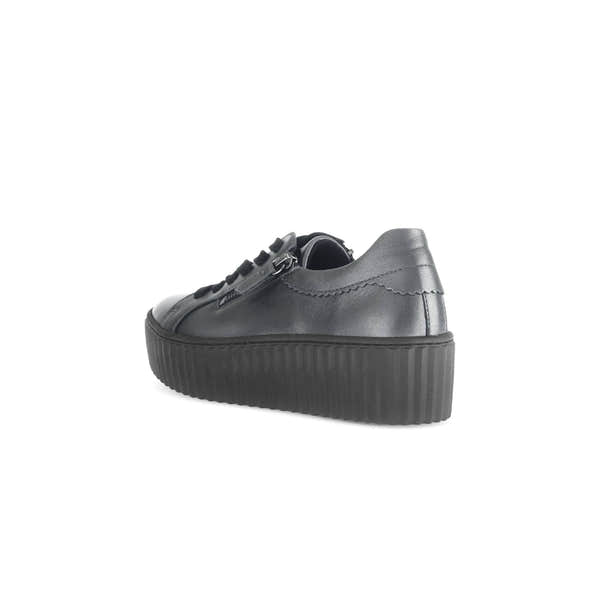 Gabor Dolly 53.200.69 Ladies Silver Leather Lace Up Trainers-elevate your sole