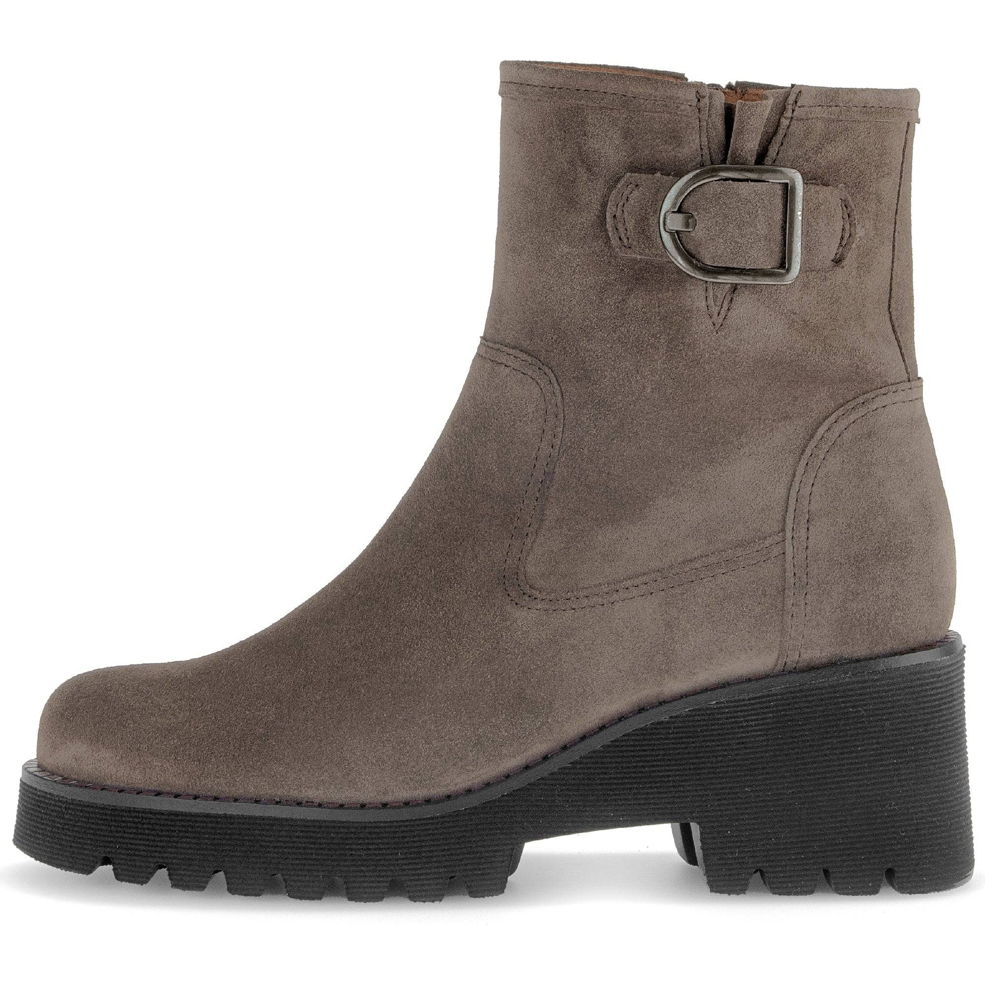 Gabor Jude 56.622.30 Ladies Grey Suede Wide Side Zip Ankle Boots-elevate your sole