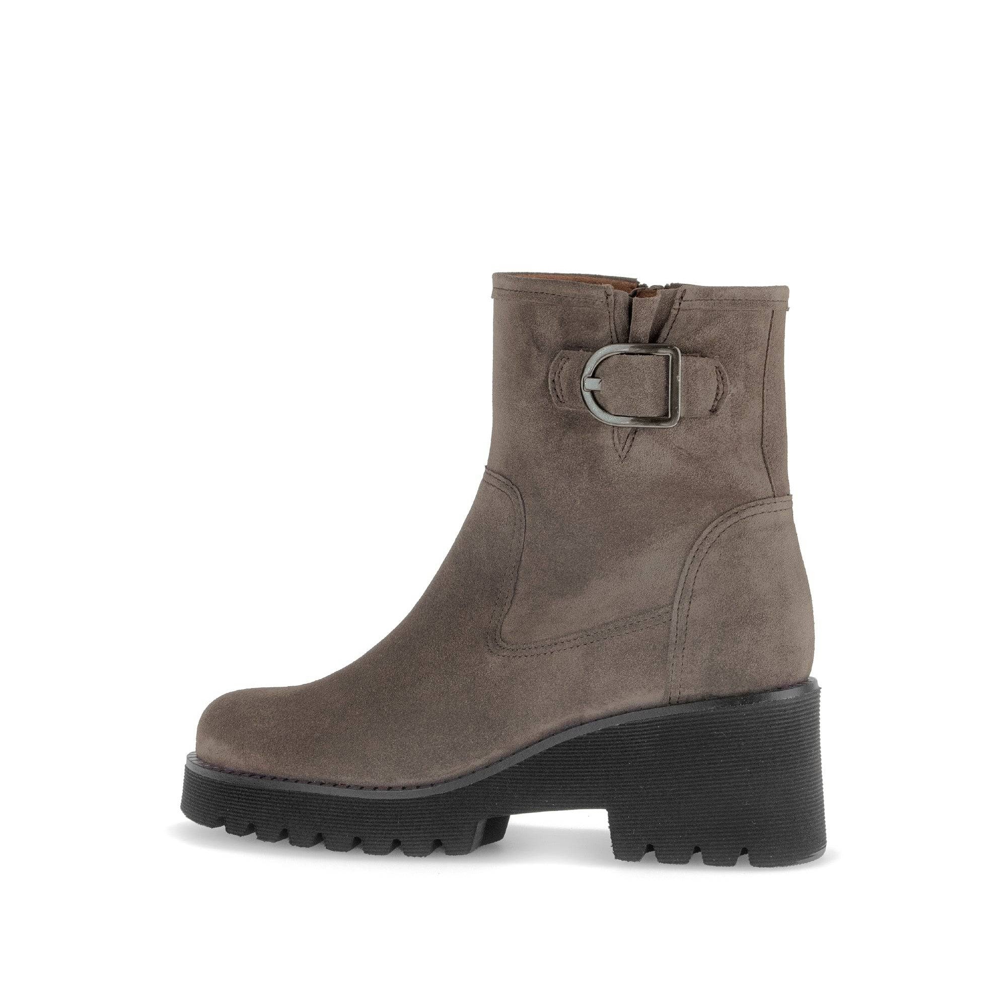 Gabor Jude 56.622.30 Ladies Grey Suede Wide Side Zip Ankle Boots-elevate your sole