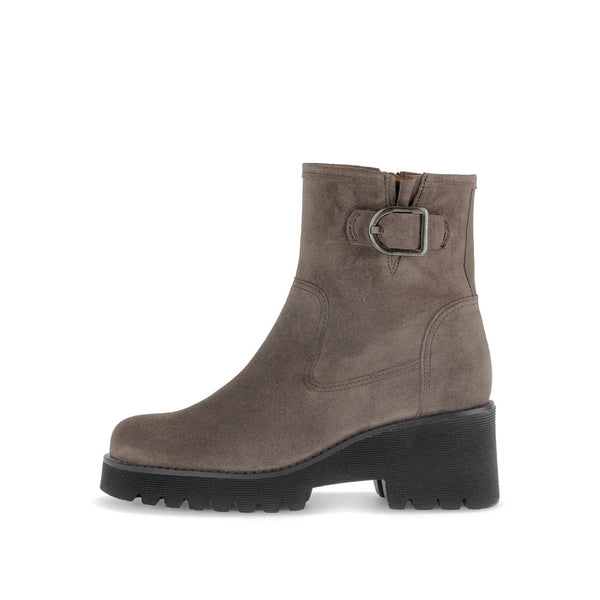 Gabor Jude 56.622.30 Ladies Grey Suede Wide Side Zip Ankle Boots-elevate your sole