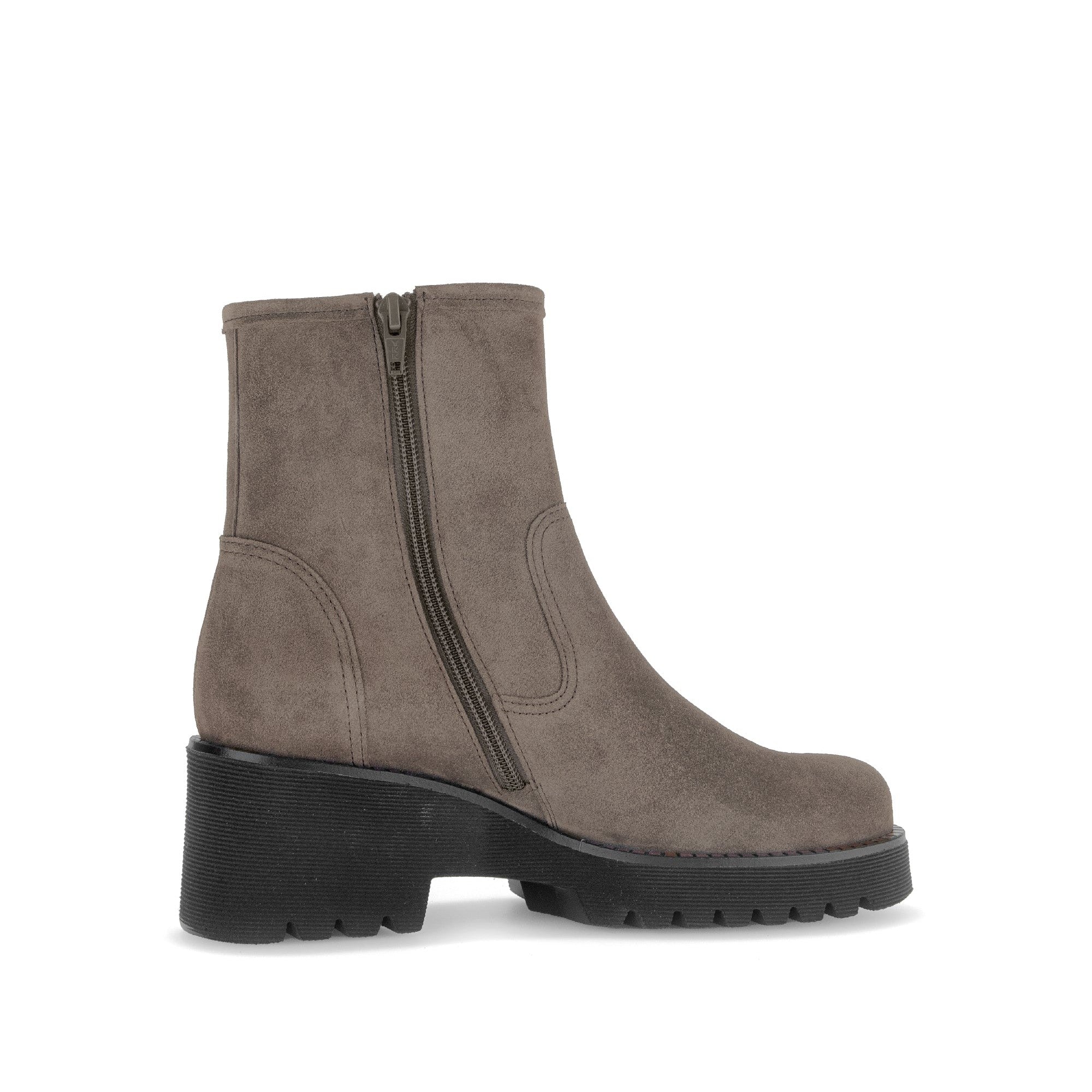 Gabor Jude 56.622.30 Ladies Grey Suede Wide Side Zip Ankle Boots-elevate your sole