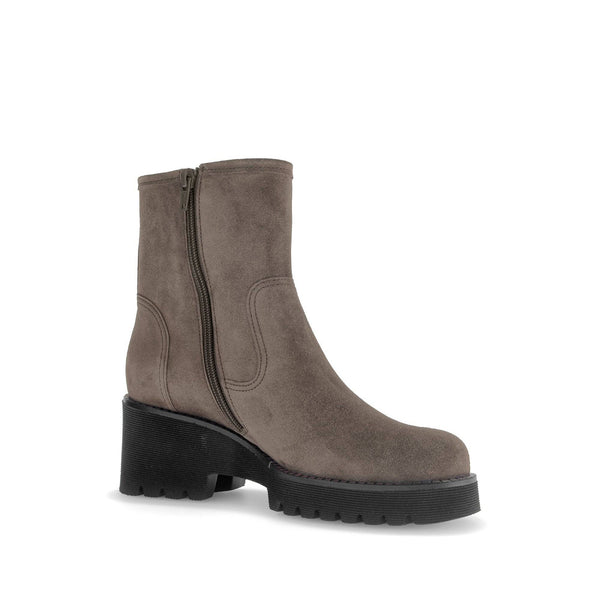 Gabor Jude 56.622.30 Ladies Grey Suede Wide Side Zip Ankle Boots-elevate your sole