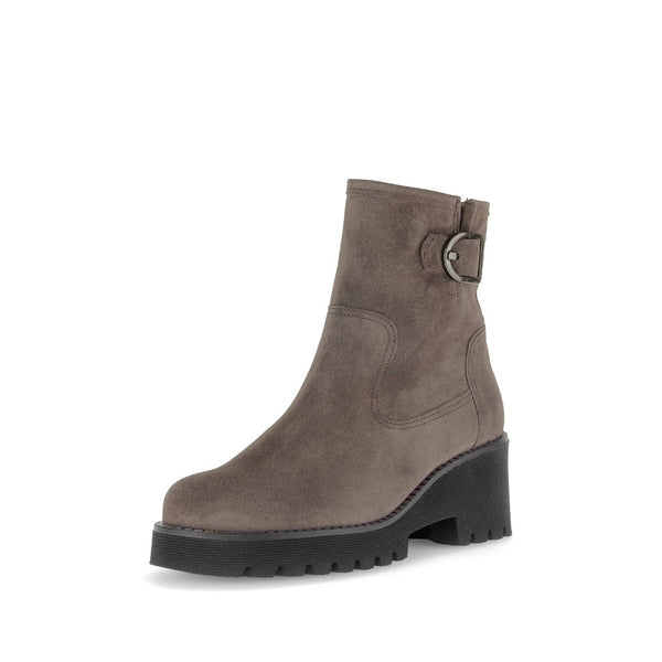 Gabor Jude 56.622.30 Ladies Grey Suede Wide Side Zip Ankle Boots-elevate your sole