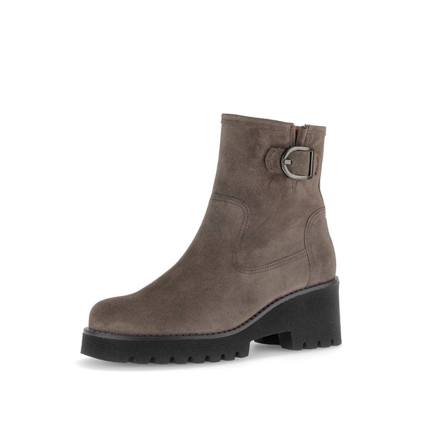 Gabor Jude 56.622.30 Ladies Grey Suede Wide Side Zip Ankle Boots-elevate your sole