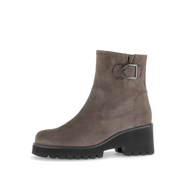 Gabor Jude 56.622.30 Ladies Grey Suede Wide Side Zip Ankle Boots-elevate your sole