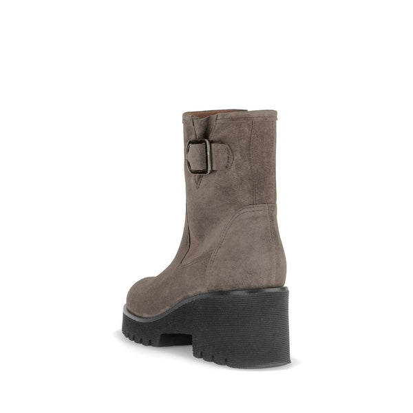 Gabor Jude 56.622.30 Ladies Grey Suede Wide Side Zip Ankle Boots-elevate your sole