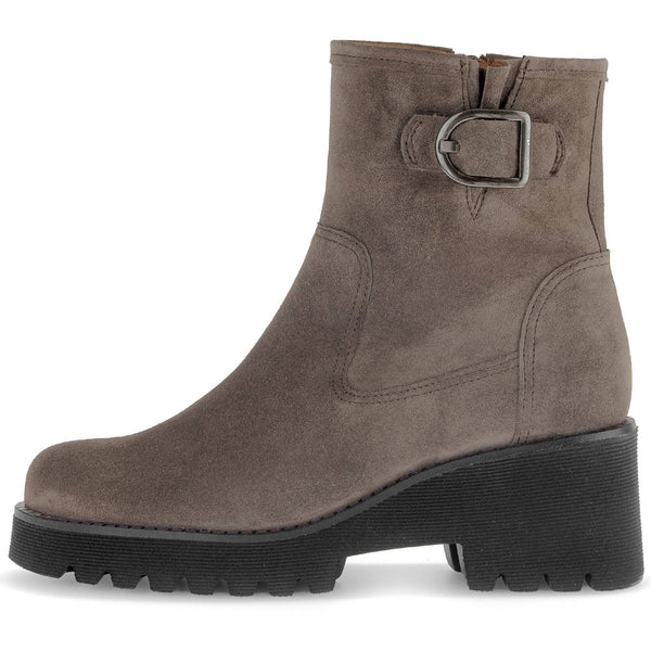 Gabor Jude Ladies Grey Suede Wide Side Zip Ankle Boots