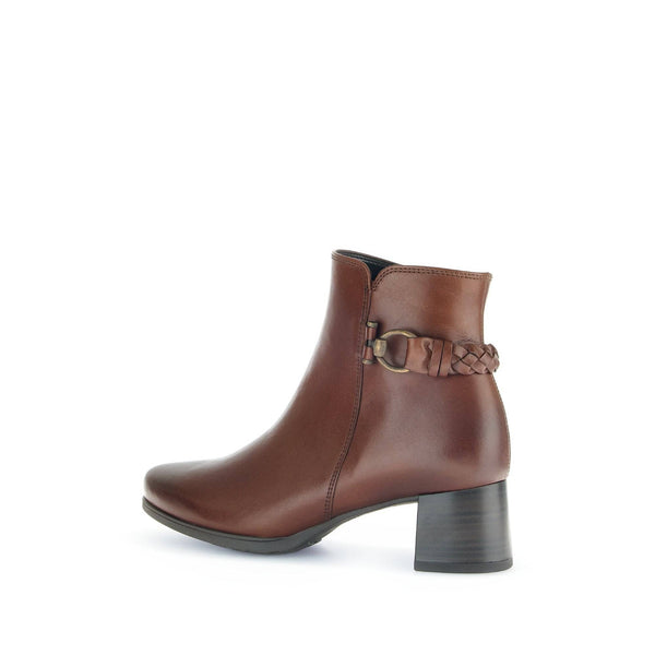 Gabor Kathleen 52.822.63 Ladies Brown Wide Leather Side Zip Ankle Boots-elevate your sole