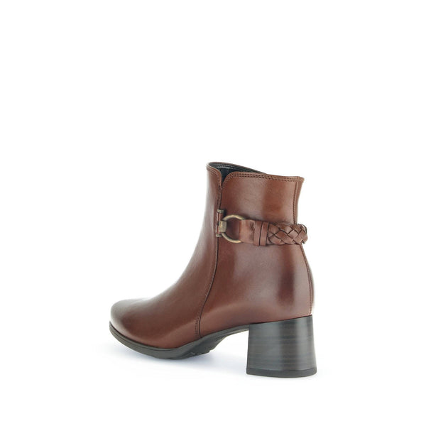 Gabor Kathleen 52.822.63 Ladies Brown Wide Leather Side Zip Ankle Boots-elevate your sole