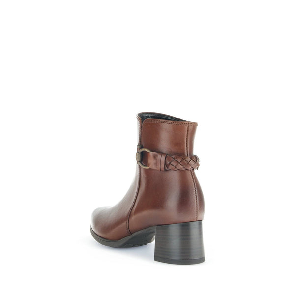 Gabor Kathleen 52.822.63 Ladies Brown Wide Leather Side Zip Ankle Boots-elevate your sole