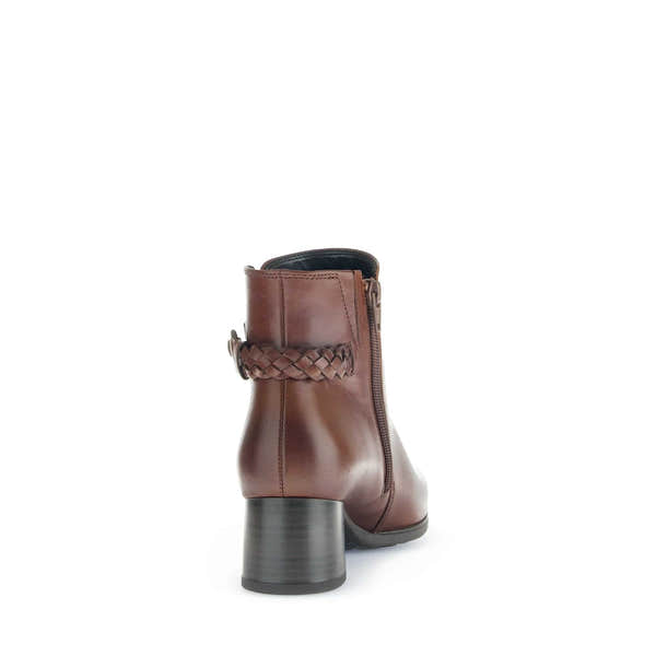Gabor Kathleen 52.822.63 Ladies Brown Wide Leather Side Zip Ankle Boots-elevate your sole