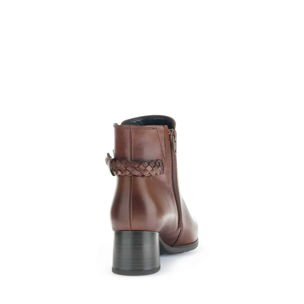 Gabor Kathleen 52.822.63 Ladies Brown Wide Leather Side Zip Ankle Boots-elevate your sole
