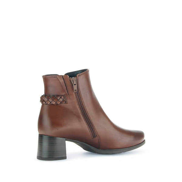 Gabor Kathleen 52.822.63 Ladies Brown Wide Leather Side Zip Ankle Boots-elevate your sole