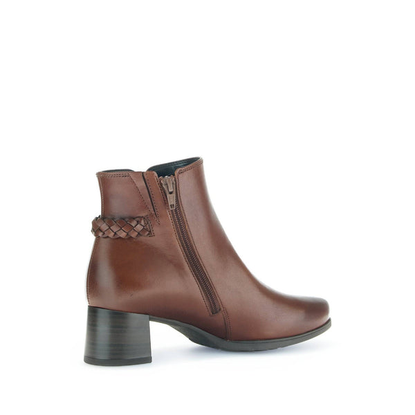 Gabor Kathleen 52.822.63 Ladies Brown Wide Leather Side Zip Ankle Boots-elevate your sole
