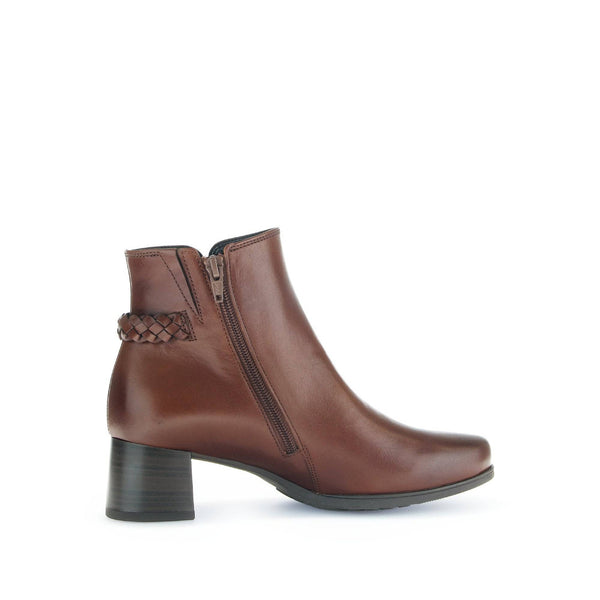 Gabor Kathleen 52.822.63 Ladies Brown Wide Leather Side Zip Ankle Boots-elevate your sole
