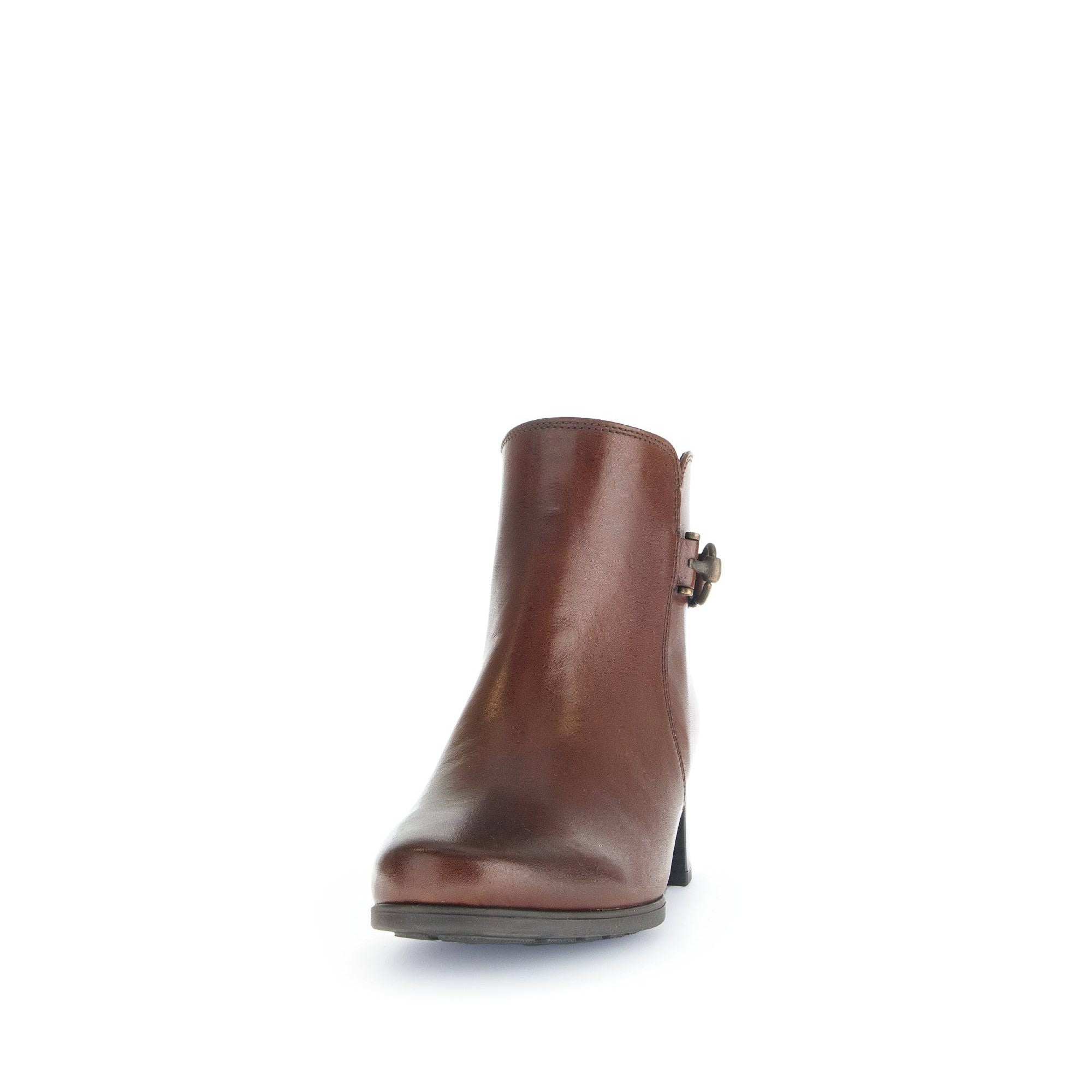 Gabor Kathleen 52.822.63 Ladies Brown Wide Leather Side Zip Ankle Boots-elevate your sole