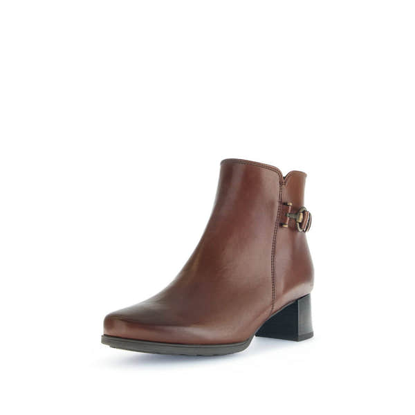 Gabor Kathleen 52.822.63 Ladies Brown Wide Leather Side Zip Ankle Boots-elevate your sole
