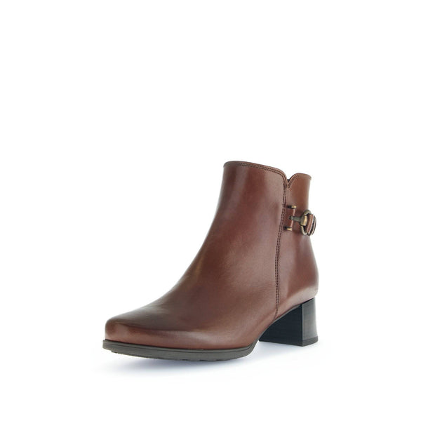Gabor Kathleen 52.822.63 Ladies Brown Wide Leather Side Zip Ankle Boots-elevate your sole
