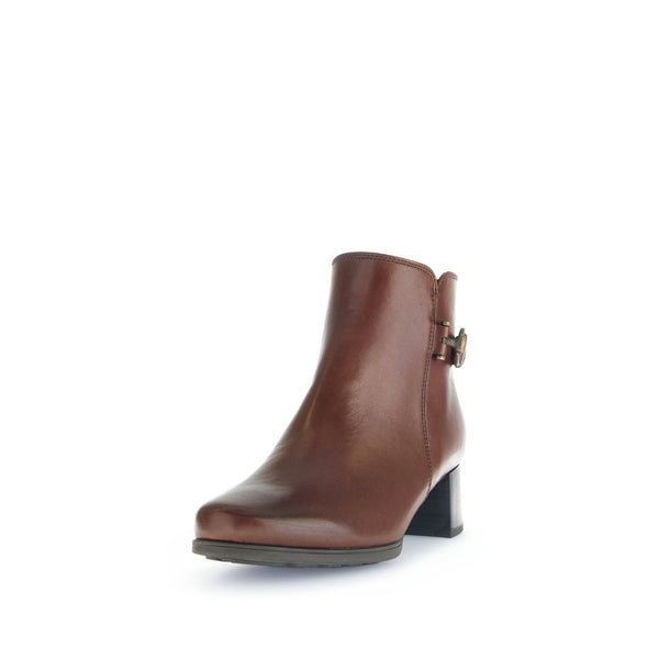 Gabor Kathleen 52.822.63 Ladies Brown Wide Leather Side Zip Ankle Boots-elevate your sole