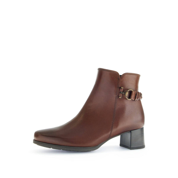 Gabor Kathleen 52.822.63 Ladies Brown Wide Leather Side Zip Ankle Boots-elevate your sole