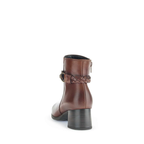 Gabor Kathleen 52.822.63 Ladies Brown Wide Leather Side Zip Ankle Boots-elevate your sole