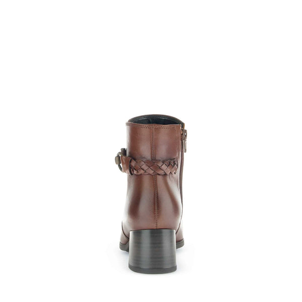 Gabor Kathleen 52.822.63 Ladies Brown Wide Leather Side Zip Ankle Boots-elevate your sole