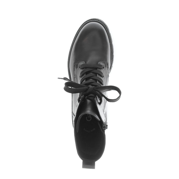Gabor Meryl 51.852.27 Ladies Black Leather Zip & Lace Ankle Boots-elevate your sole