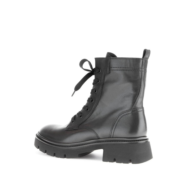 Gabor Meryl 51.852.27 Ladies Black Leather Zip & Lace Ankle Boots-elevate your sole