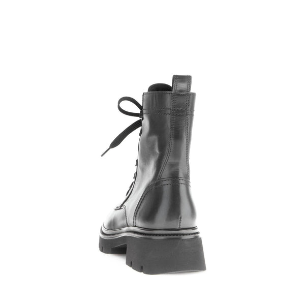 Gabor Meryl 51.852.27 Ladies Black Leather Zip & Lace Ankle Boots-elevate your sole