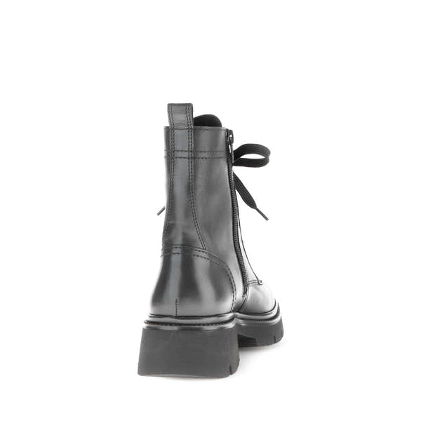 Gabor Meryl 51.852.27 Ladies Black Leather Zip & Lace Ankle Boots-elevate your sole