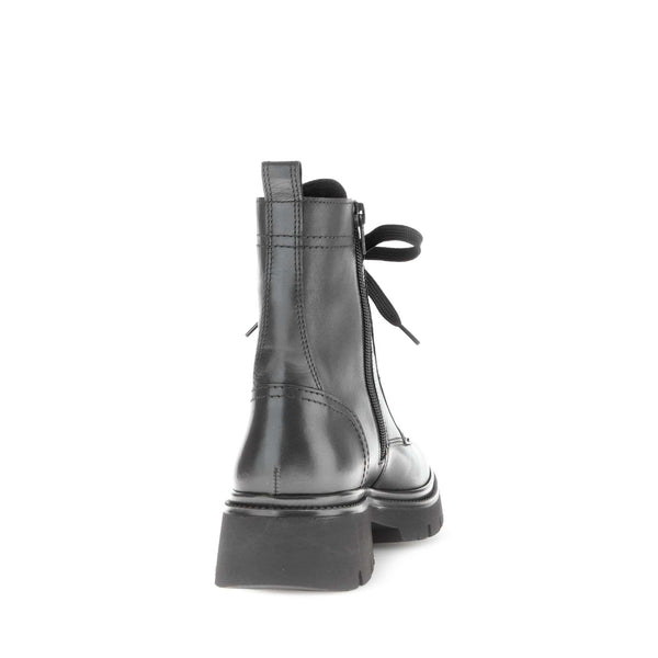 Gabor Meryl 51.852.27 Ladies Black Leather Zip & Lace Ankle Boots-elevate your sole