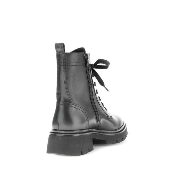 Gabor Meryl 51.852.27 Ladies Black Leather Zip & Lace Ankle Boots-elevate your sole