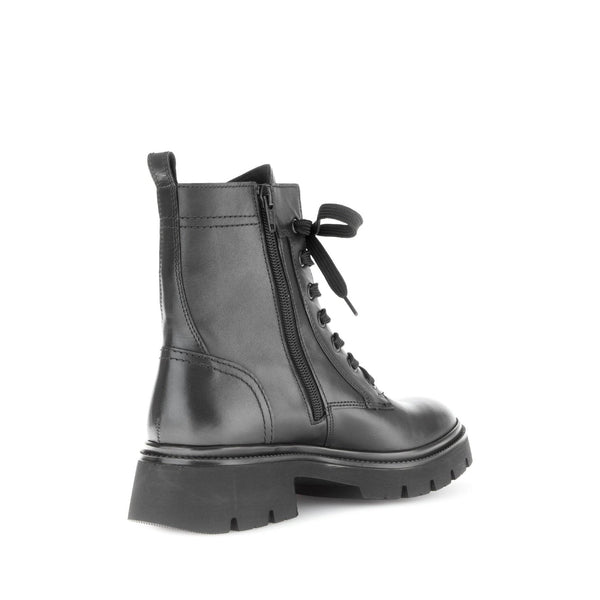 Gabor Meryl 51.852.27 Ladies Black Leather Zip & Lace Ankle Boots-elevate your sole
