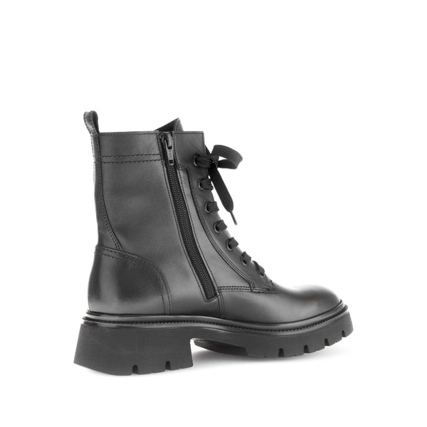 Gabor Meryl 51.852.27 Ladies Black Leather Zip & Lace Ankle Boots-elevate your sole