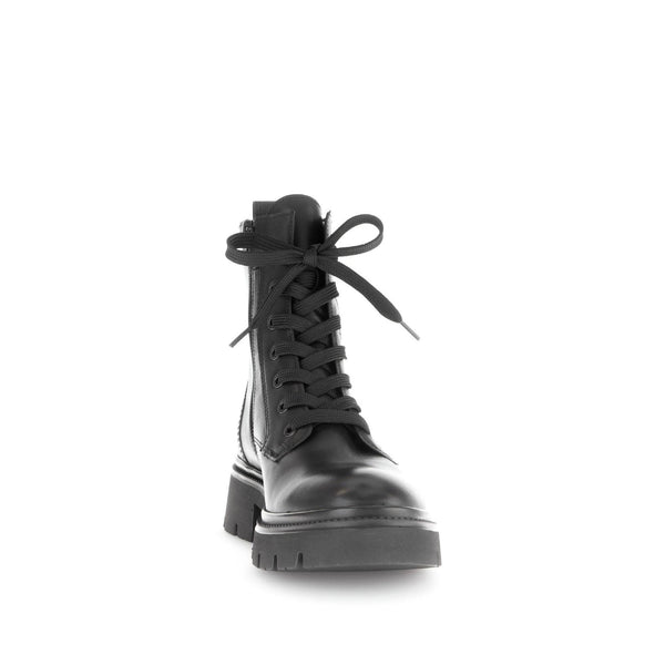 Gabor Meryl 51.852.27 Ladies Black Leather Zip & Lace Ankle Boots-elevate your sole