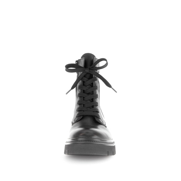 Gabor Meryl 51.852.27 Ladies Black Leather Zip & Lace Ankle Boots-elevate your sole