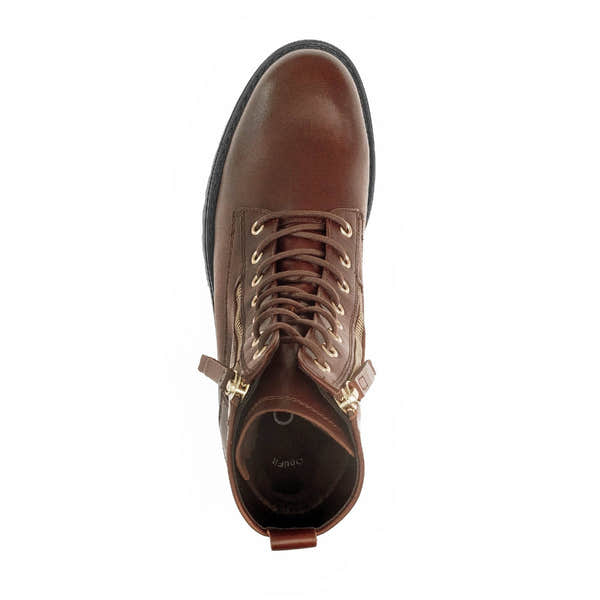 Gabor Serve 52.785.55 Ladies Brown Wide Leather Zip & Lace Ankle Boots-elevate your sole
