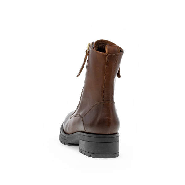 Gabor Serve 52.785.55 Ladies Brown Wide Leather Zip & Lace Ankle Boots-elevate your sole
