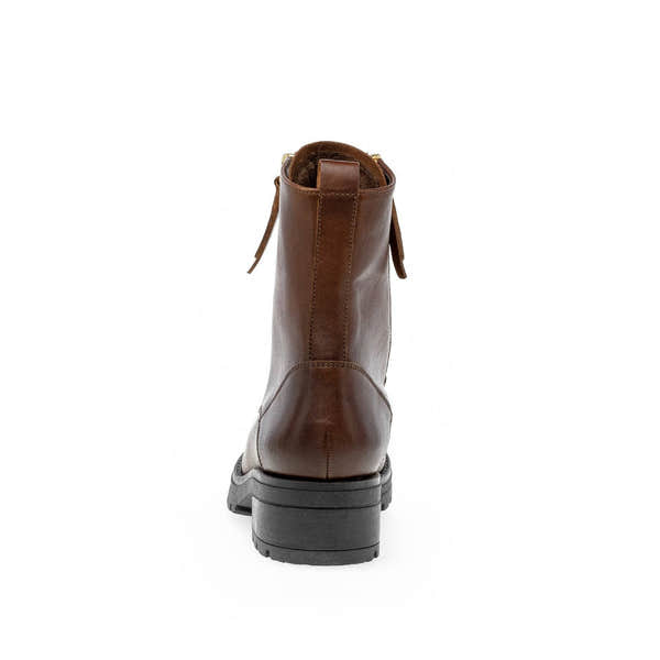 Gabor Serve 52.785.55 Ladies Brown Wide Leather Zip & Lace Ankle Boots-elevate your sole