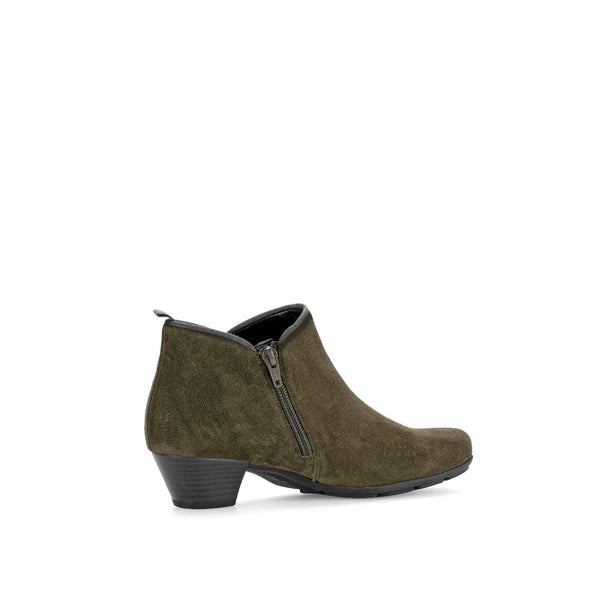 Gabor Trudy 55.633.11 Ladies Green Suede Side Zip Ankle Boots-elevate your sole