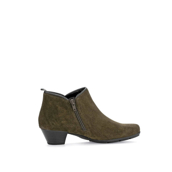 Gabor Trudy 55.633.11 Ladies Green Suede Side Zip Ankle Boots-elevate your sole